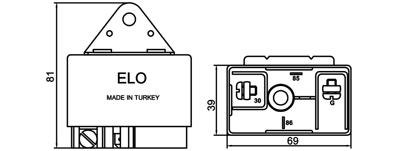 Estructura de terminales y dimensiones